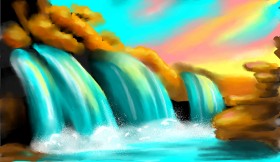 Рисунок на тему «Водопад» — автор: neko