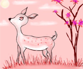 Snowy の 鹿 の絵