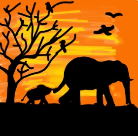 Drawing of Sunset by MaRi