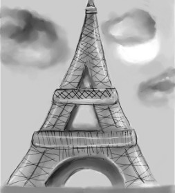 Drawing of Eiffel Tower by Lixxie