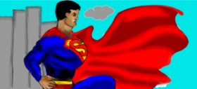 Drawing of Superman by DebbyLee