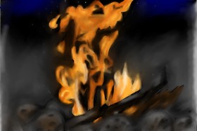 Jan の キャンプファイヤー の絵