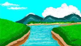 coca-cola の 川 の絵