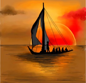 Drawing of Sailboat by Keke •_•