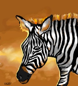 Zebra-Zeichnung von GreyhoundMama