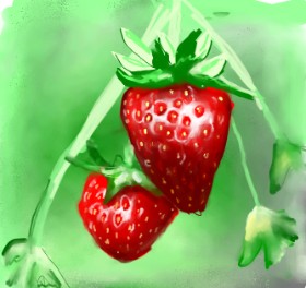 Drawing of Strawberry by Яandi