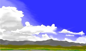 Flowerpot の 雲 の絵