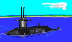 Flowerpot の 潜水艦 の絵