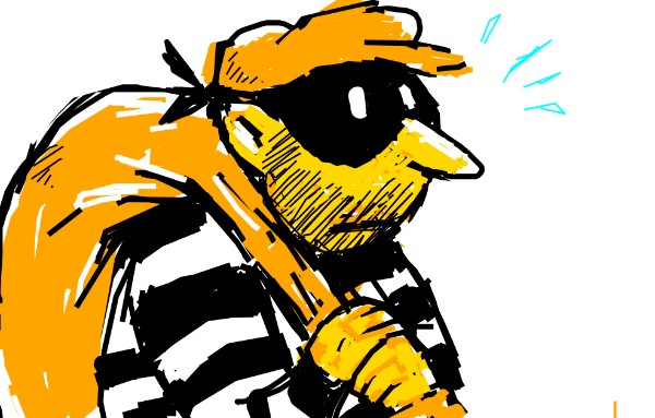 Einbrecher-Zeichnung von Derp