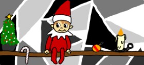 a の クリスマスエルフ の絵