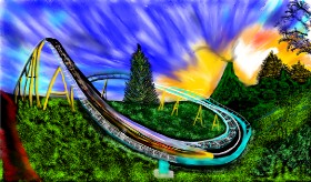 Drawing of Roller coaster by Çhåching