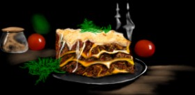Drawing of Lasagna by Çhåching
