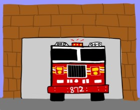 MaRi の 消防車 の絵