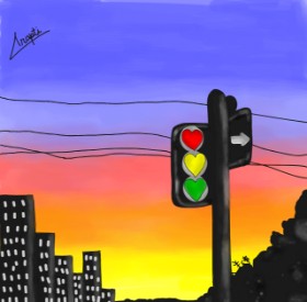 Prapti💜 の 信号機 の絵