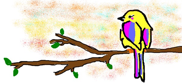 Vogel-Zeichnung von Rosa