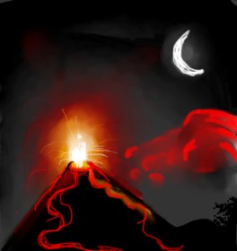 Wee の 火山 の絵
