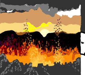Geo-Pebbles の 火山 の絵