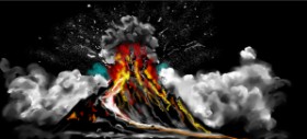 Çhåching の 火山 の絵