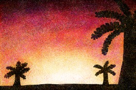 Sonnenuntergang-Zeichnung von KitKat
