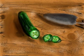 Drawing of Cucumber by Mia