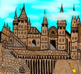 Sandburg-Zeichnung von Gzell