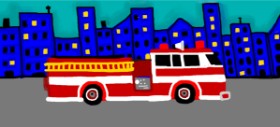 Debidolittle の 消防車 の絵