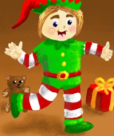 Thomas の クリスマスエルフ の絵