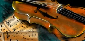 Drawing of Violin by Mandy Boggs