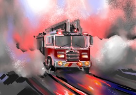 Moon の 消防車 の絵