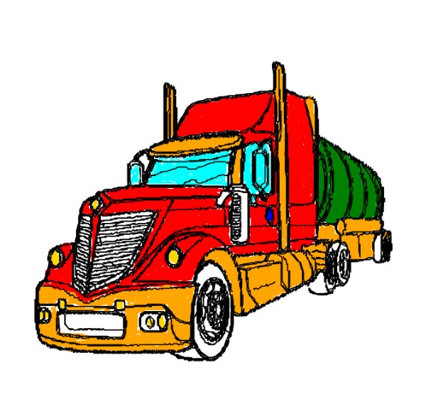 Lastwagen-Zeichnung von Drawn