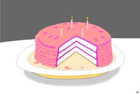 Flowerpot の 誕生日ケーキ の絵
