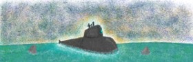 butters の 潜水艦 の絵