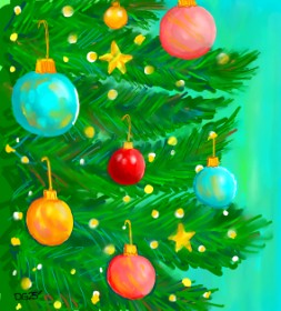 GreyhoundMama の クリスマスツリー の絵