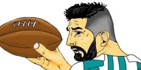 Swimmer の Lionel Messi の絵