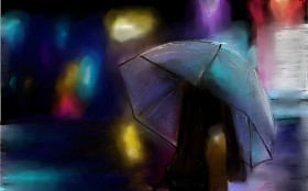 Mia の 傘 の絵