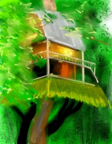 Drawing of Treehouse by Walter nonwhite