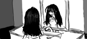 ahhahahahah の 鏡 の絵