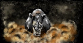 Drawing of Rhino by Eclat de Lune