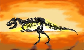 Drawing of T-rex dinosaur by Flowerpot