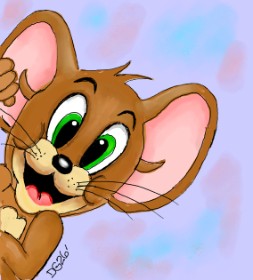 Drawing of Jerry (Tom & Jerry) by GreyhoundMama