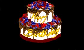 Kait の 誕生日ケーキ の絵