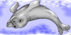 Swimmer の シール の絵