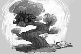 Рисунок на тему «Дом на дереве» — автор: Bananahater