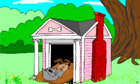 Flowerpot の 犬小屋 の絵