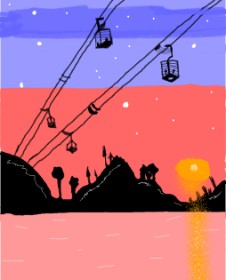 Aji の ケーブルカー の絵
