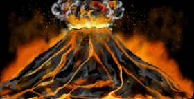 Eclat de Lune の 火山 の絵