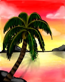 Bri の ヤシの木 の絵