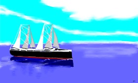 Рисунок на тему «Парусное судно» — автор: Flowerpot