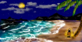 Drawing of Beach by Eclat de Lune
