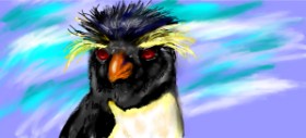 Una persona の ペンギン の絵